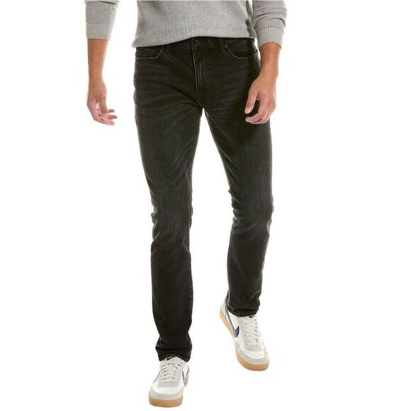 Vince Button Fly Classic Slim Straight Leg Jeans Mens Sz 34x34 Black Birch Denim - Picture 1 of 13